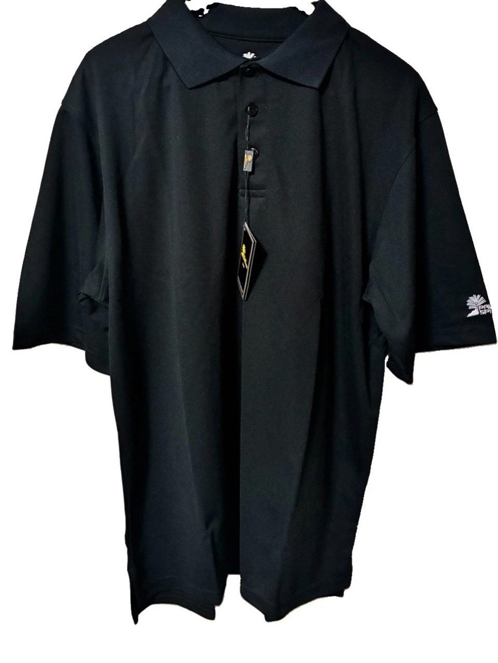 NWT Palm Springs Polo Shirt Mens M Black Golf Embroidered Logo On Sleeve